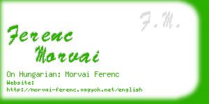 ferenc morvai business card